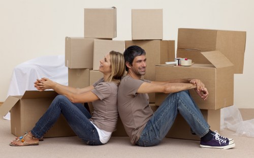Loading commercial items carefully during a business relocation