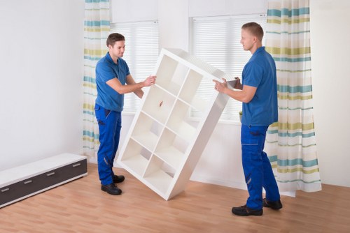 Furniture being loaded for a flat removal service