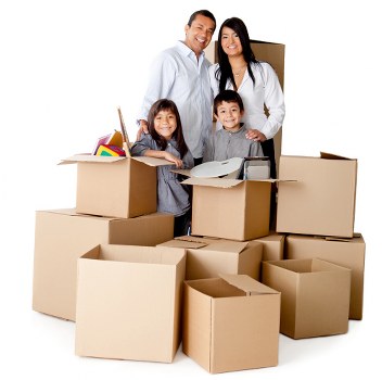 Business furniture and equipment prepared for a commercial move
